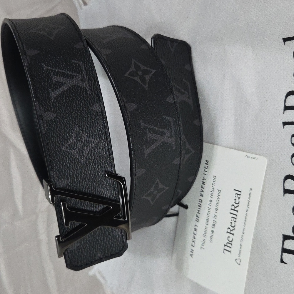 Reversible Louis Vuitton Eclipse Monogram Lv Belt… - image 8